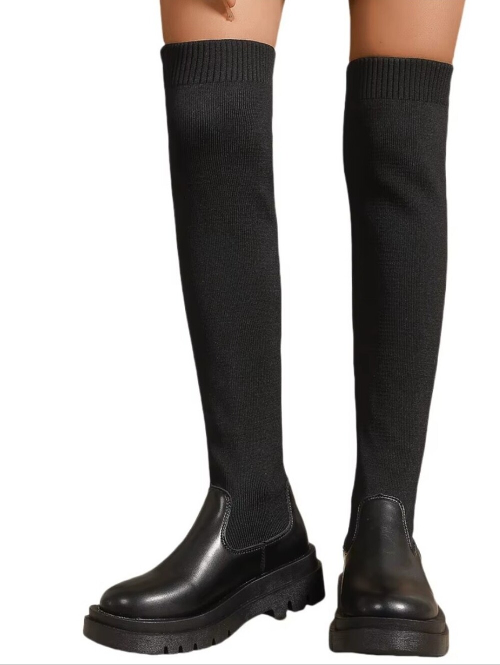 Steve Madden Paris Ribbed Over The Knee Boots.